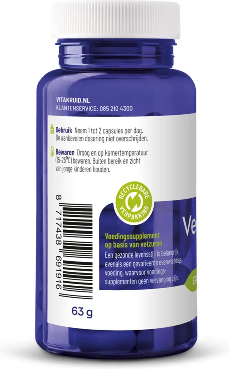 Vitakruid Vegan Omega 3 1000 Triglyceriden 60 Softgels