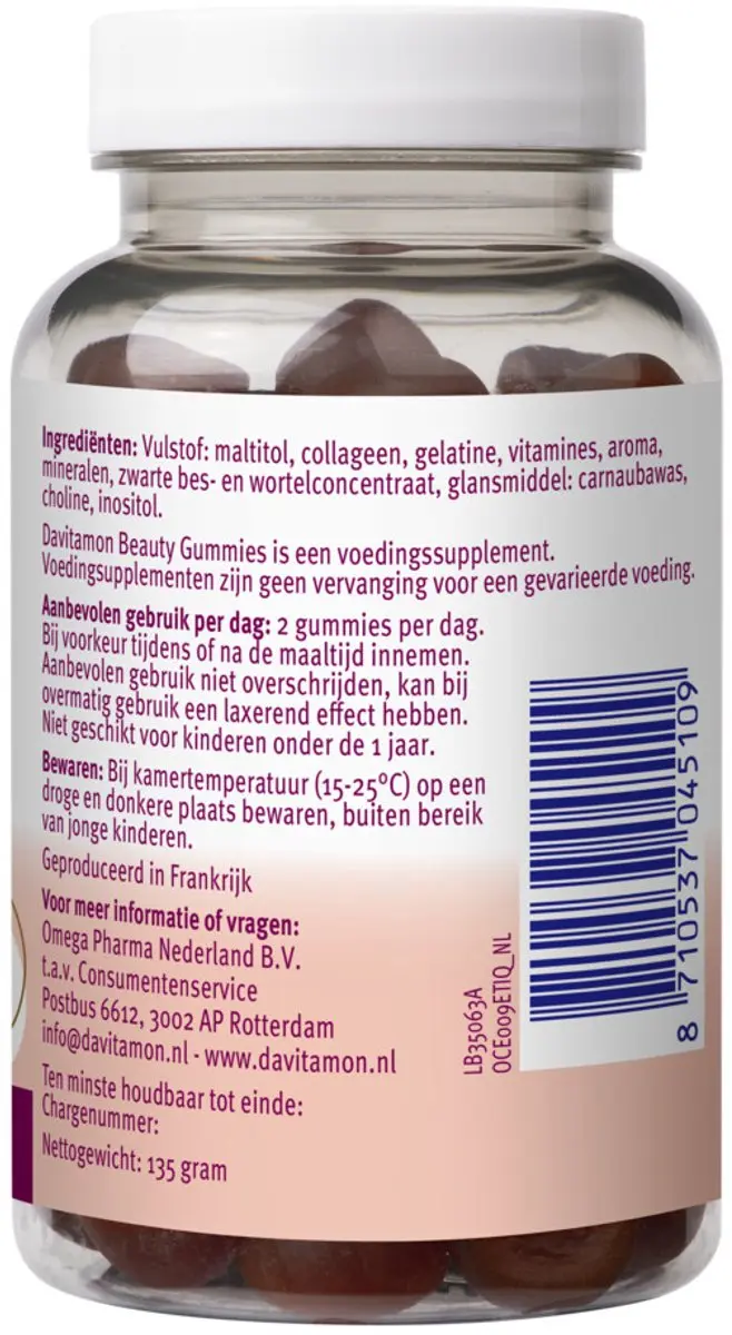 Davitamon Beauty Gummies Biotine Collageen 60 Stuks