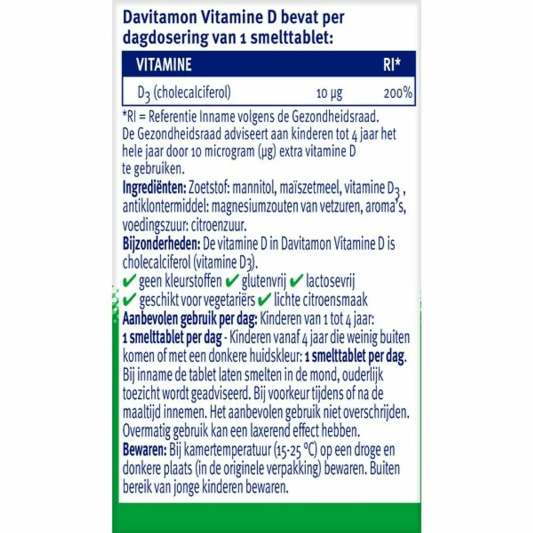 Davitamon Vitamine D Kind Smelttabletten - 200g (4x50)
