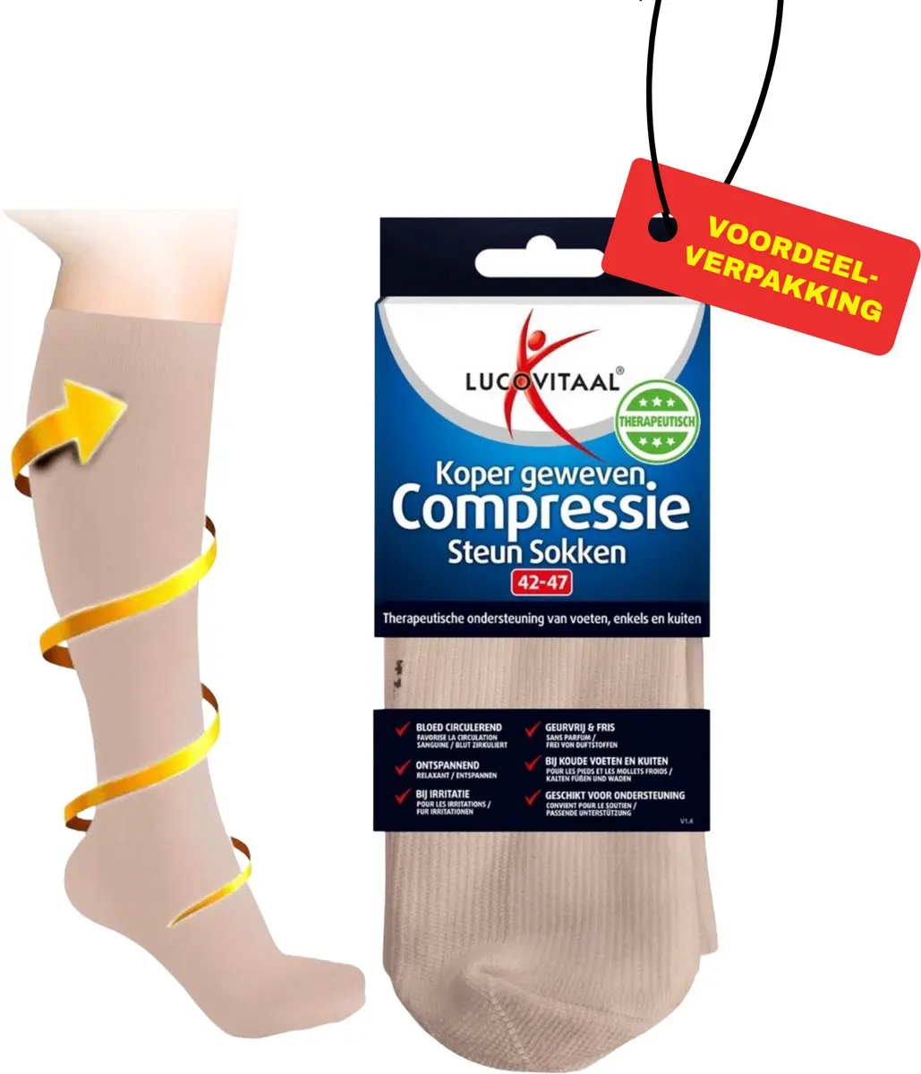 Lucovitaal Koper Geweven Compressiekousen 36-41