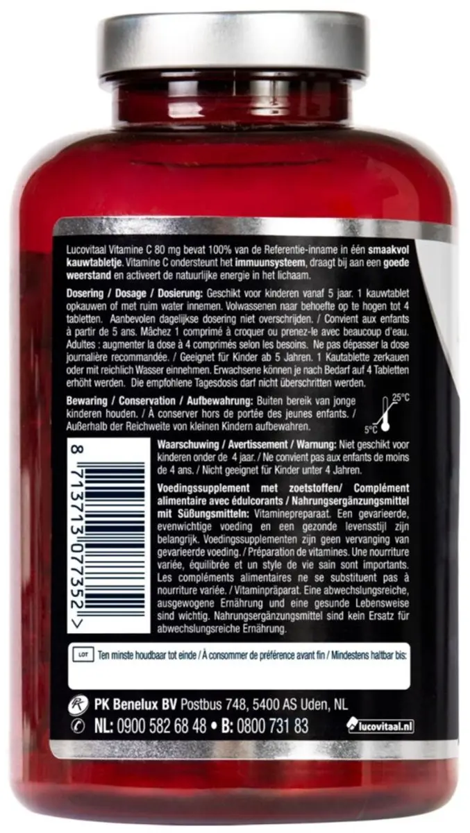 Lucovitaal Vitamine C 80mcg Kauwtablet - 800 Stuks