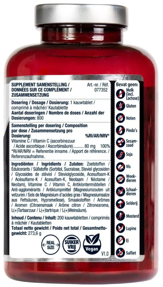 Lucovitaal Vitamine C 80mcg Kauwtablet - 800 Stuks