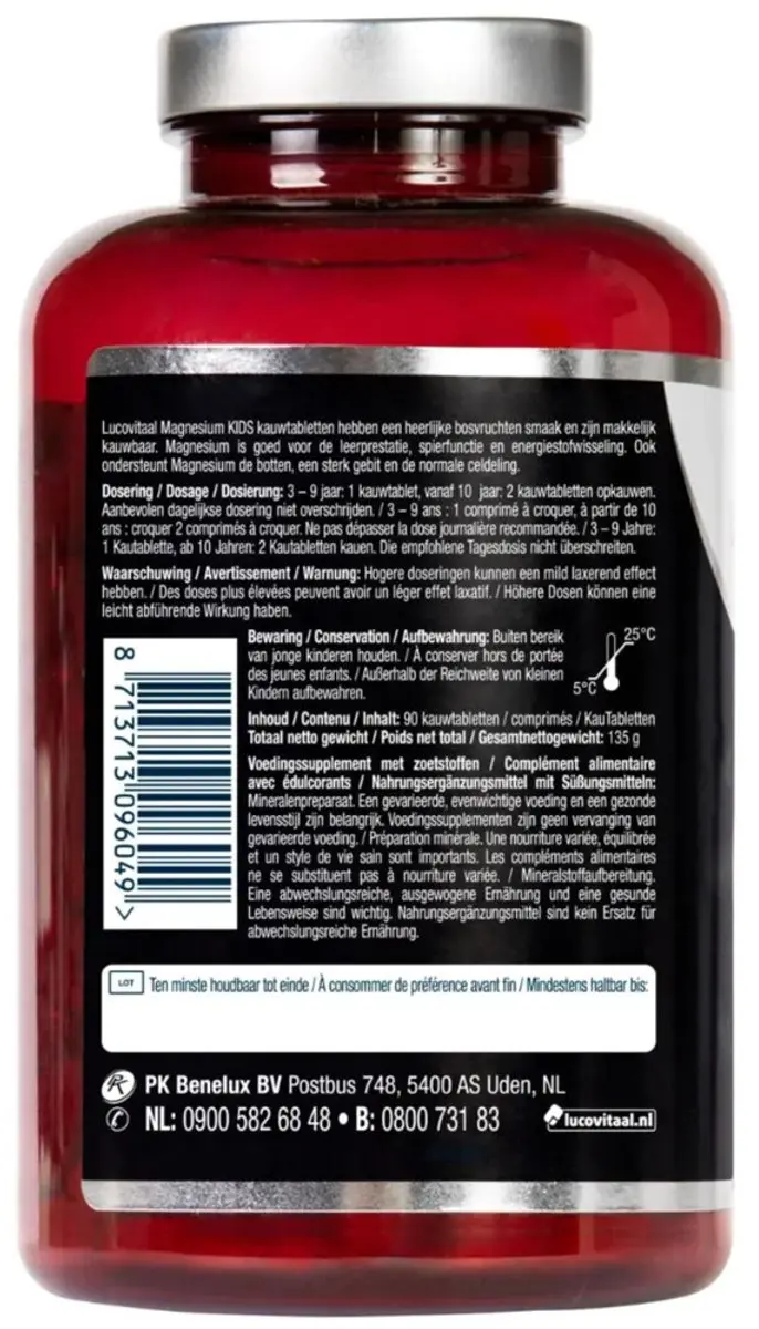 Lucovitaal Magnesium Kids Vegan Kauwtabletten 90 Stuks
