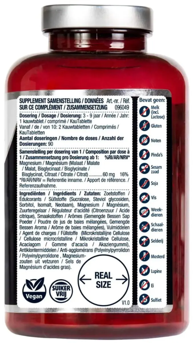Lucovitaal Magnesium Kids Vegan Kauwtabletten 90 Stuks