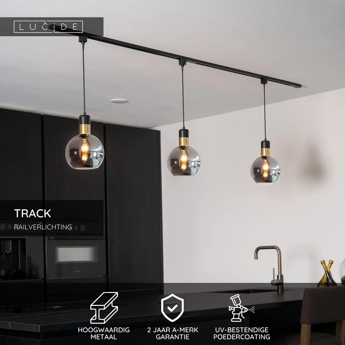 Lucide Track Hanglampadapter 1-fase Railsysteem - Zwart
