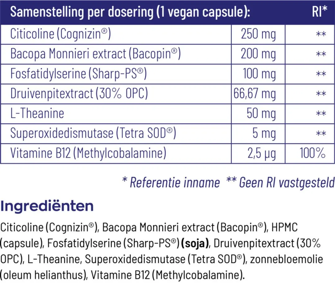 Vitakruid Geheugenformule 60 Vegicaps