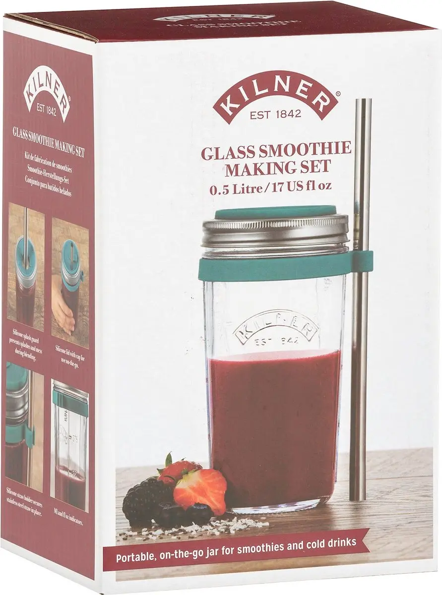 Kilner Smoothiebeker 0,5L - Glas - Transparant