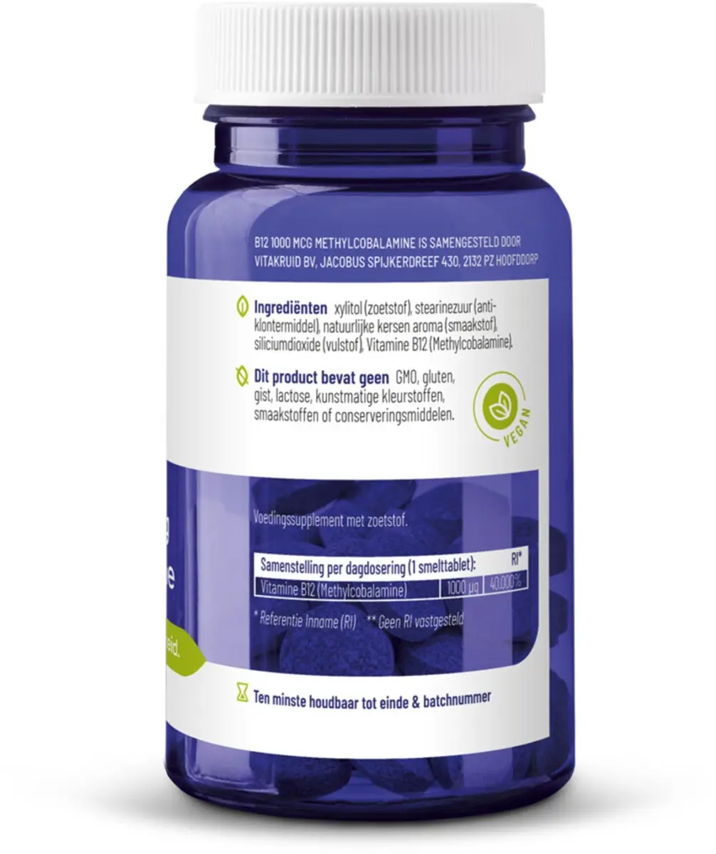 Vitakruid B12 Methylcobalamine 1000 Mcg - 2x90 tabletten