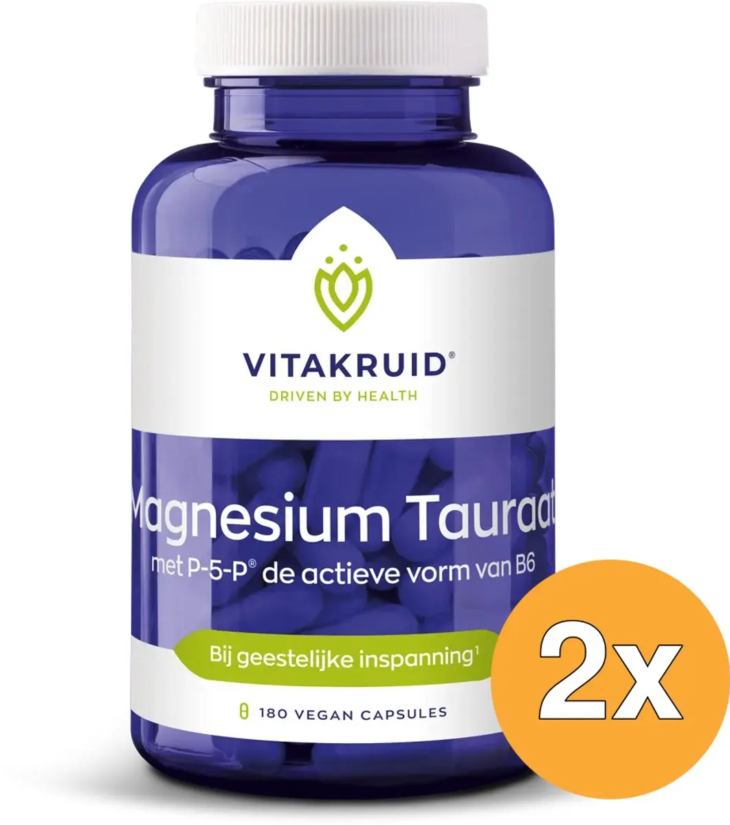 Vitakruid Magnesium Tauraat met P-5-P - 360g (2x180 Vegancapsules)