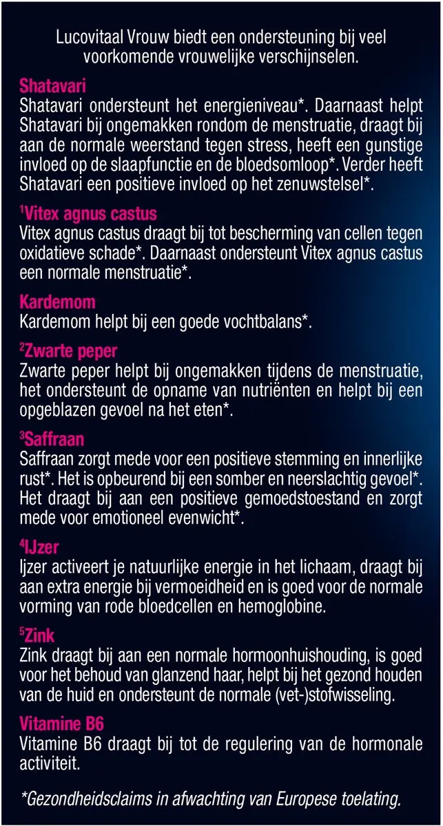 Lucovitaal Vrouw Hormoonsupport 60 tabletten