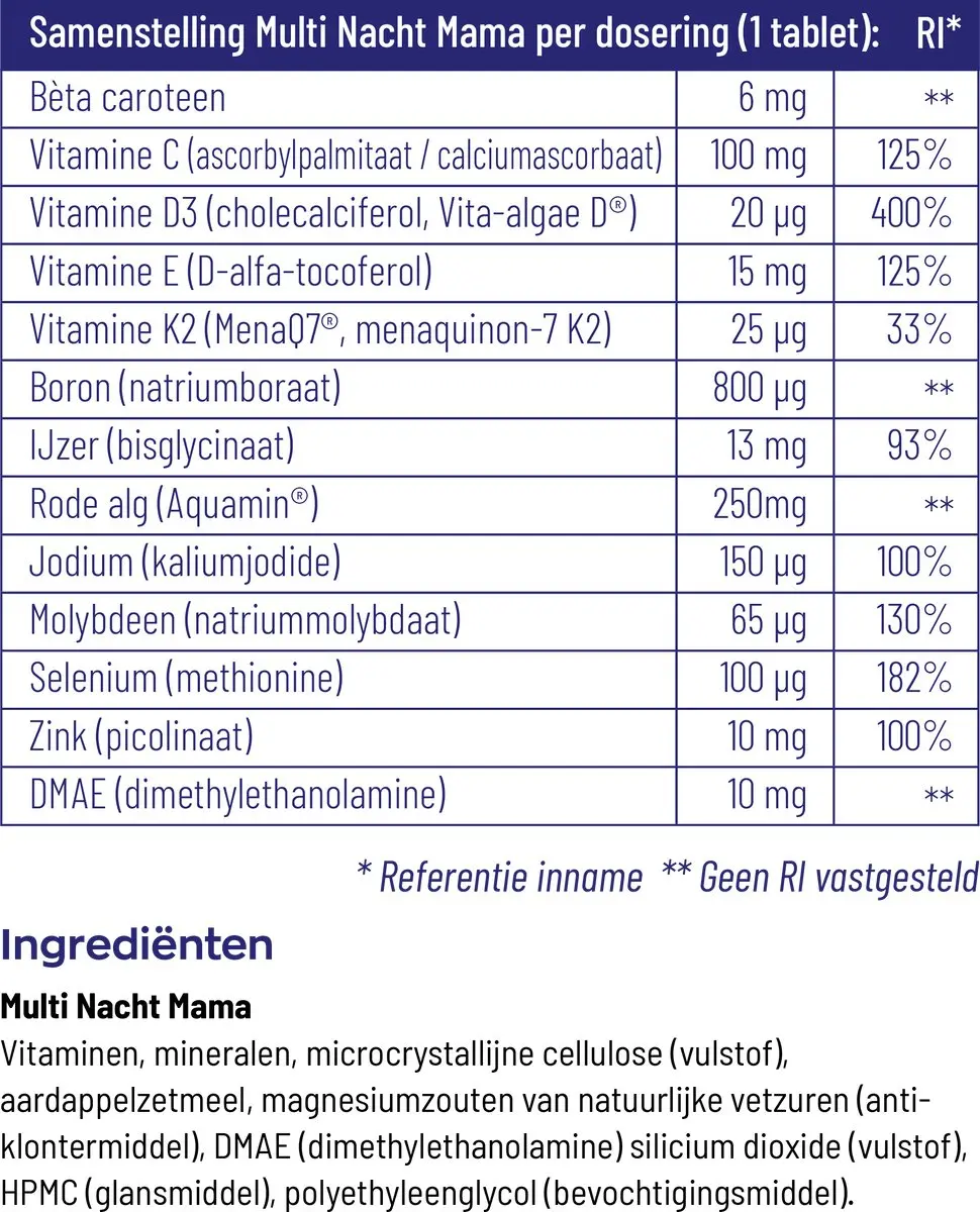 Vitakruid Multi Mama Dag & Nacht Voedingssuplement 60 Stuks