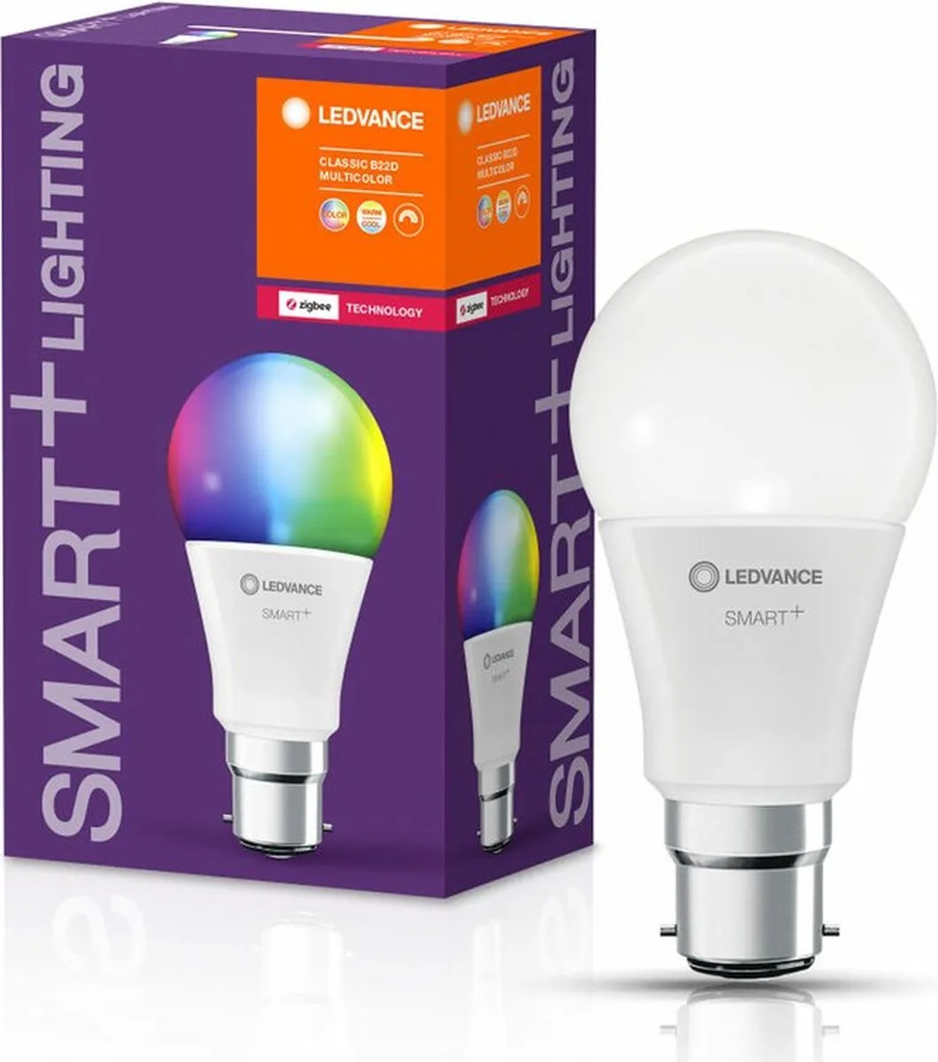 LEDVANCE SMART+ ZigBee Kleurwisselende B22 Lamp 9W - Mat - RGBW