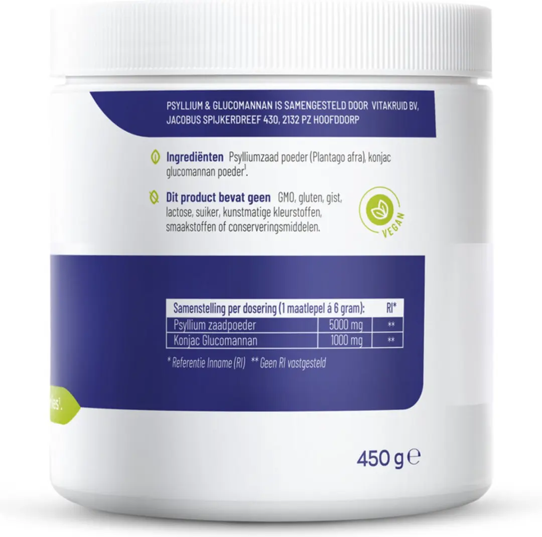 Vitakruid Psyllium Glucomann - 2x450g Voordeelverpakking