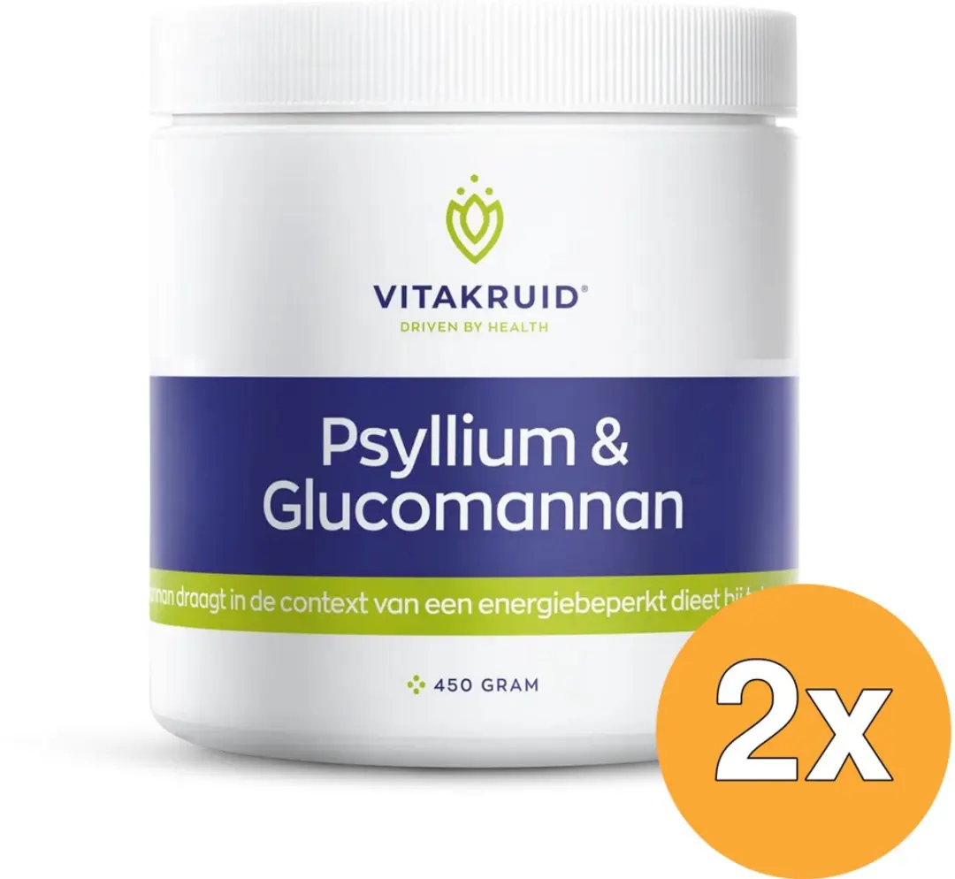 Vitakruid Psyllium Glucomann - 2x450g Voordeelverpakking