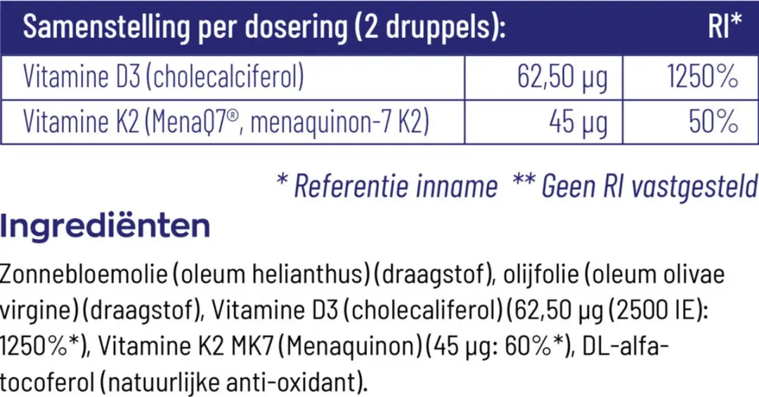Vitakruid Vitamine D3 & K2 30ml