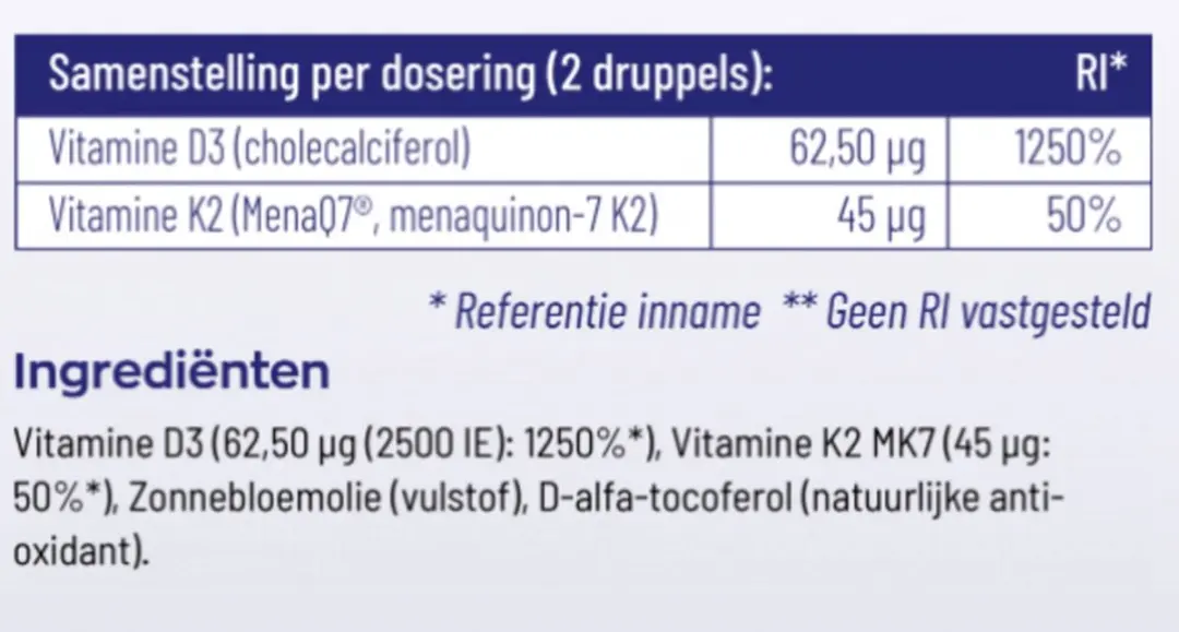 Vitakruid Vitamine D3 & K2 30ml
