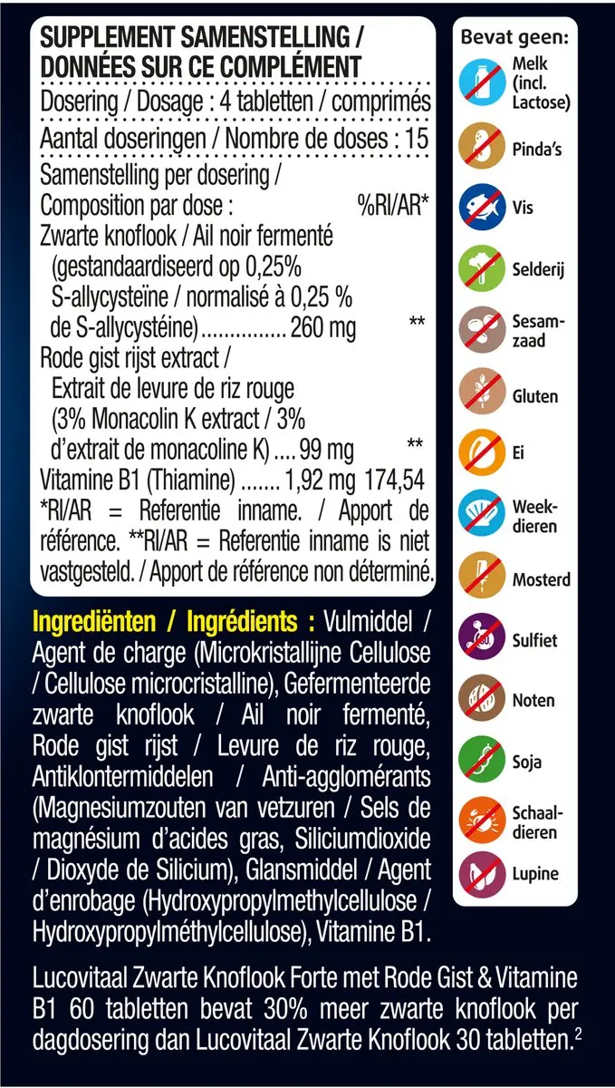 Lucovitaal Zwarte Knoflook Forte 60 tabletten