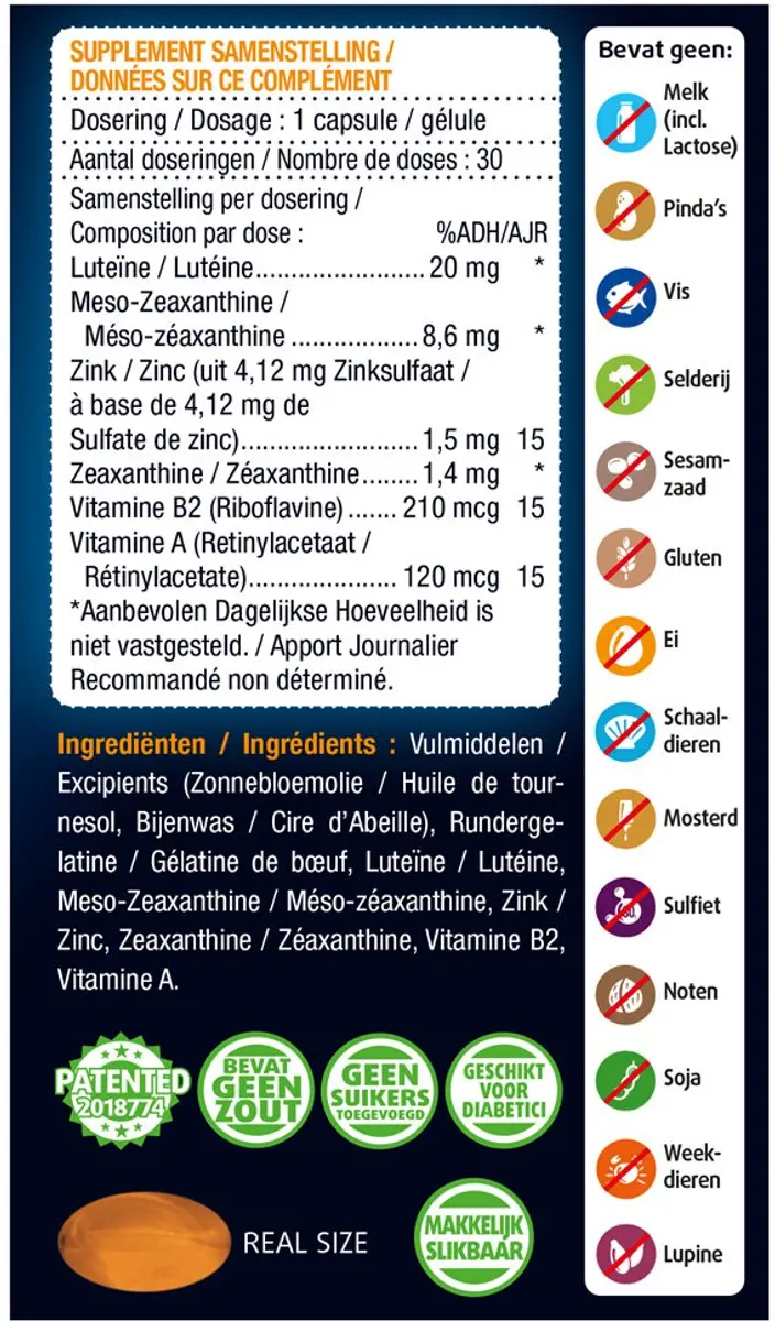 Lucovitaal Ogen Scherp Zien & Vochtbalans - 90 Capsules
