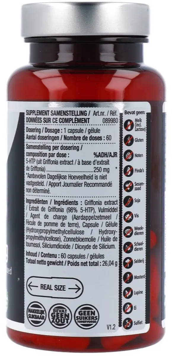 Lucovitaal 5-HTP Puur 250mg Vegan - 60 Capsules