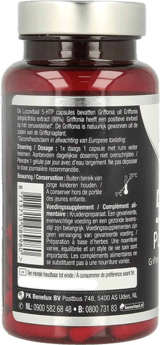 Lucovitaal 5-HTP Puur 250mg Vegan - 60 Capsules