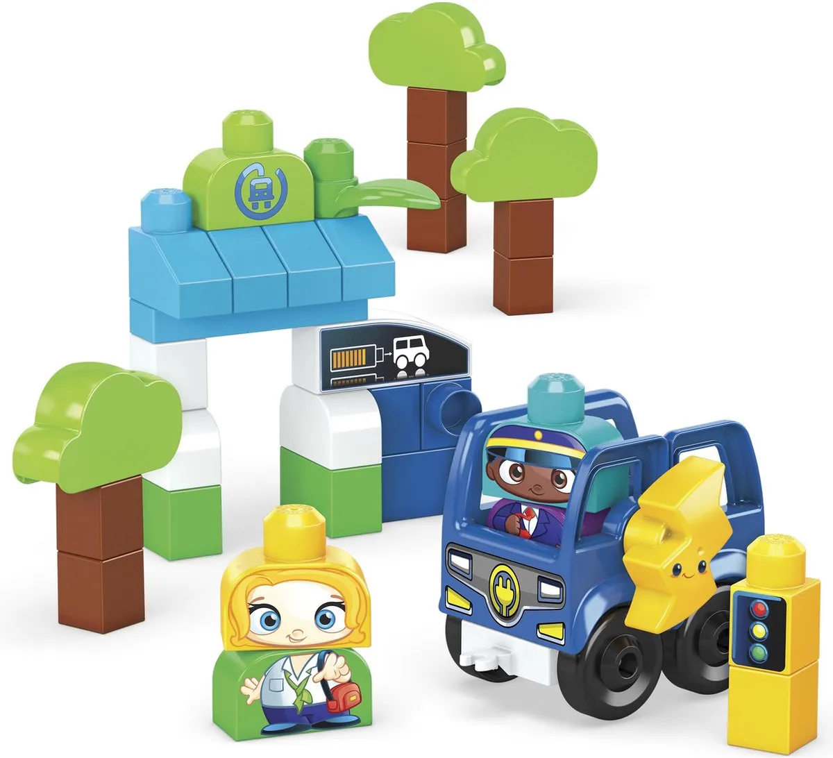 Mega Bloks Green Town Charge & Go Bus - 35 Stukken - afbeelding 6 van 6