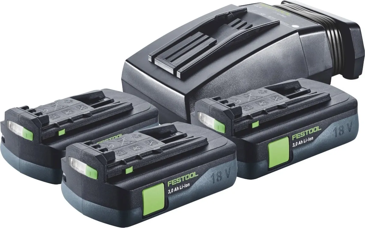 Festool BP 18 Li 3,0 C Energieset - 3x 3000mAh + TCL 6 Oplader
