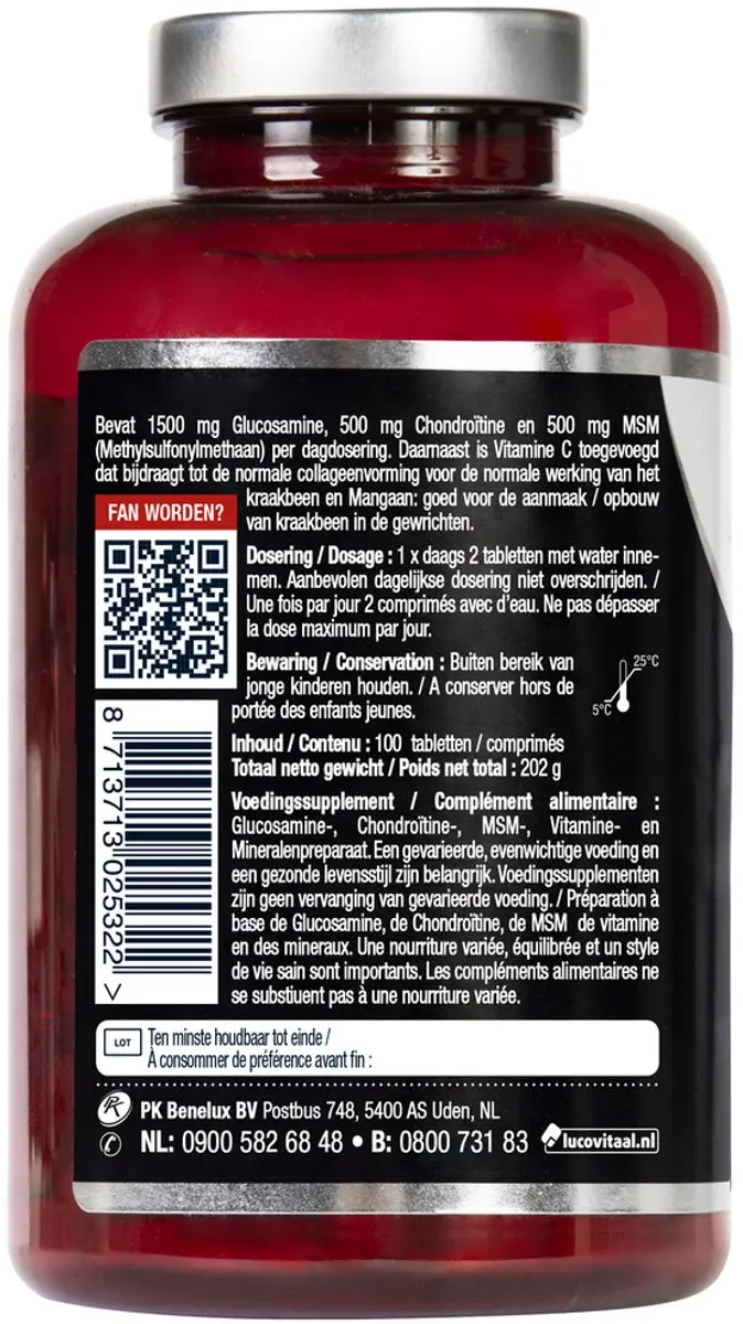 Lucovitaal Glucosamine Chondroïtine MSM 100 Tabletten