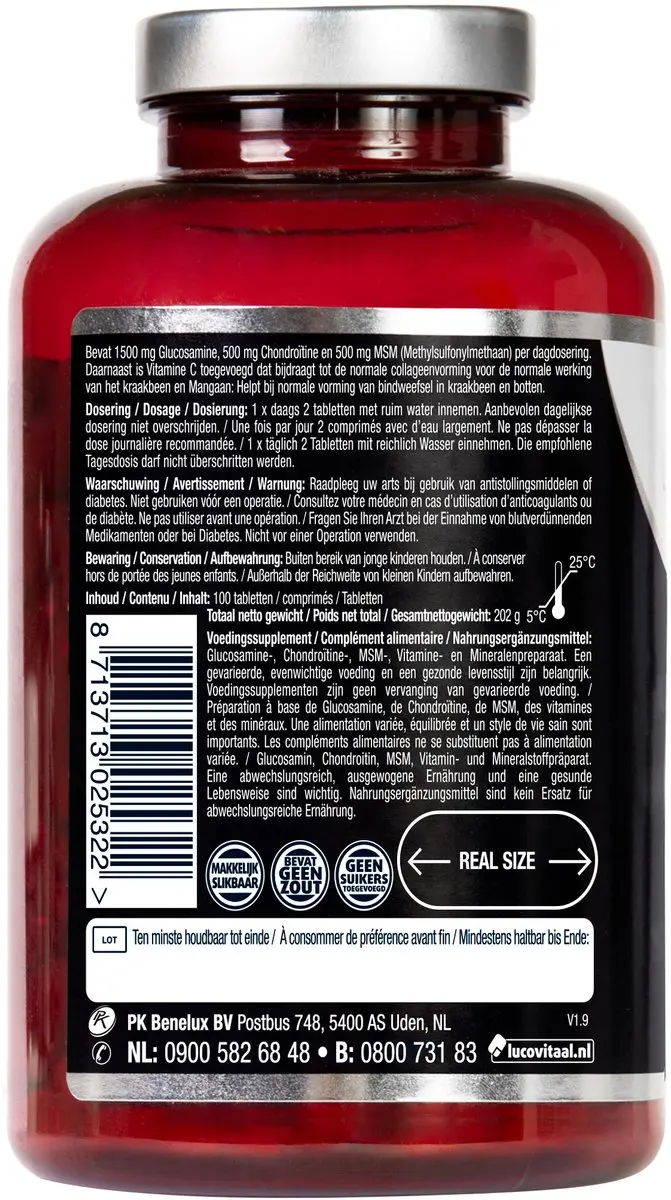 Lucovitaal Glucosamine Chondroïtine MSM 100 Tabletten