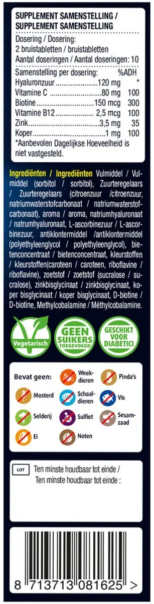 Lucovitaal Hyaluronzuur Bruistabletten - 20 Stuks