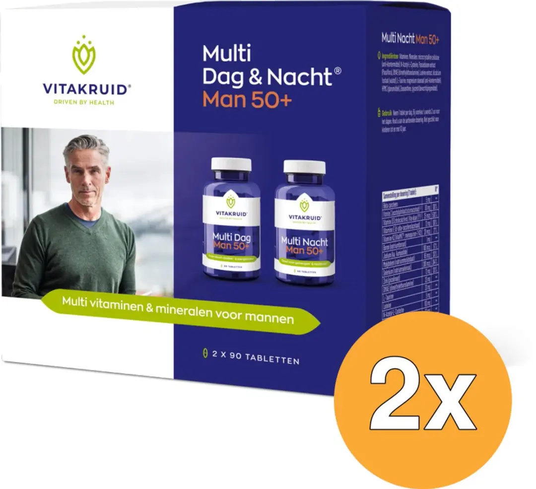 Vitakruid Multi Dag & Nacht Man 50+ 360 Tabletten