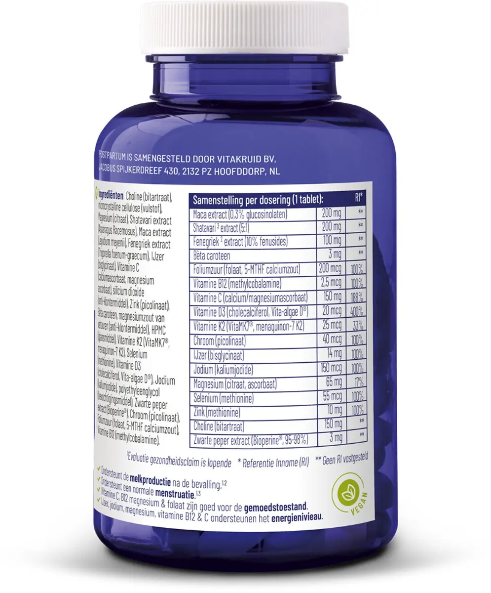 Vitakruid Postpartum Mama 90 Stuks - 50ml - afbeelding 6 van 6
