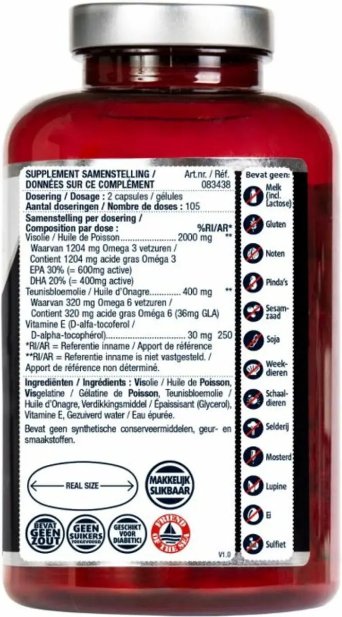 Lucovitaal Visolie Super Omega 3 Maxi XXL - 210 Capsules