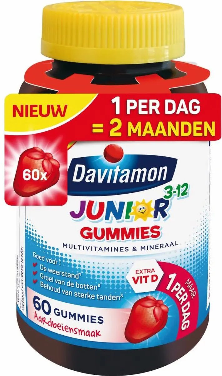 Davitamon Junior Gummies 3-12 jaar - 2x60 Stuks