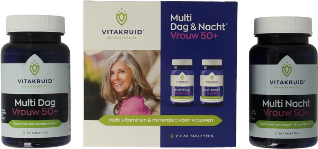 Vitakruid Multi Dag & Nacht Vrouw 50+ - 60 Tabletten