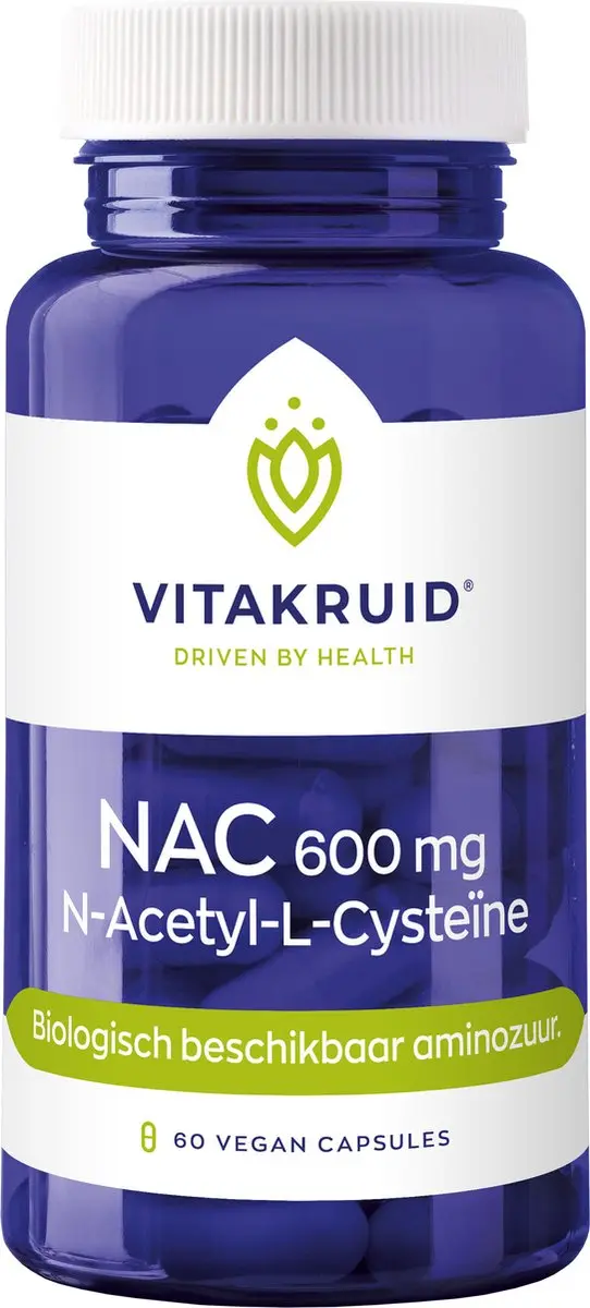 Vitakruid NAC 600mg N-Acetyl-L-Cysteine 60 Vcaps