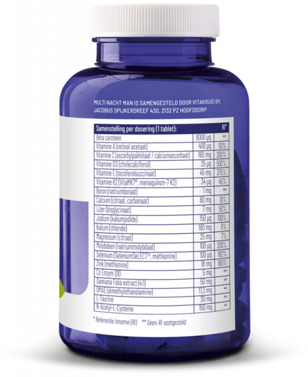 Vitakruid Multi Nacht Man 180g - 2x90 Tabletten