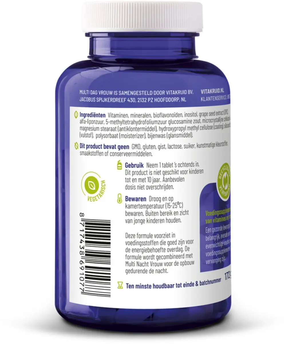 Vitakruid Multi Dag Vrouw 180 tabletten - 2 Stuks