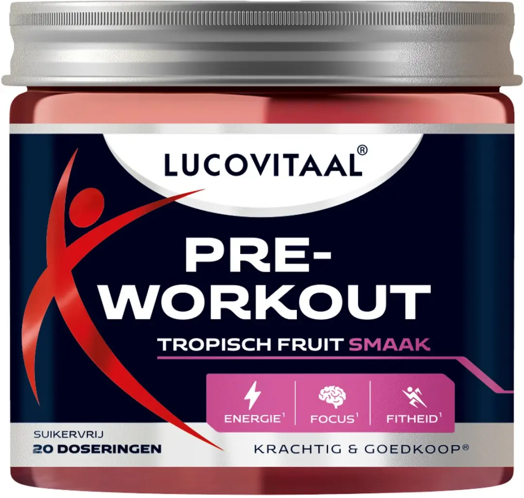 Lucovitaal Pre-Workout Tropisch Fruit 200g - 20 Doses