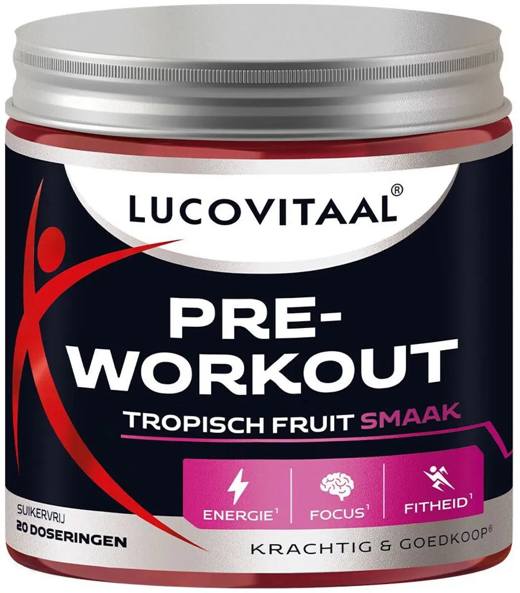Lucovitaal Pre-Workout Tropisch Fruit 200g - 20 Doses