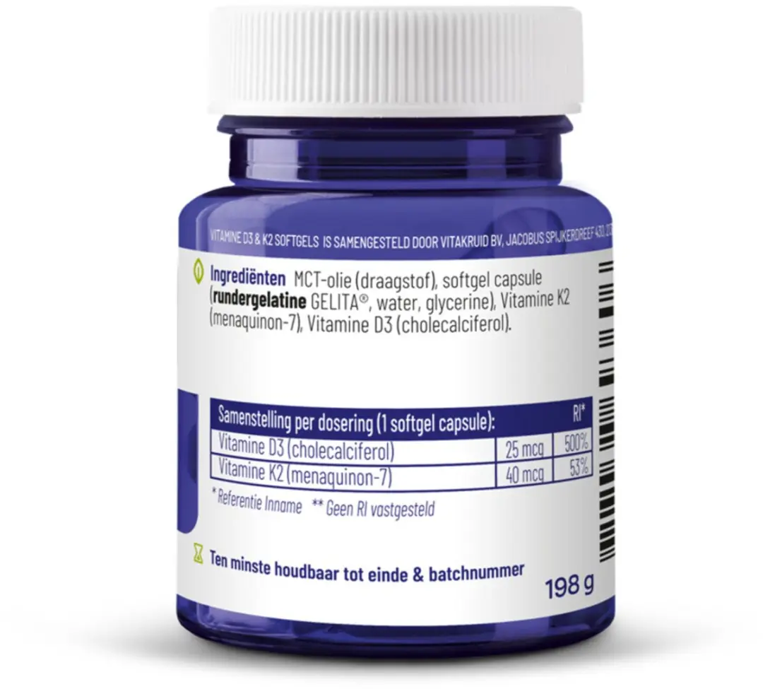 Vitakruid Vitamine D3 K2 90 Softgels