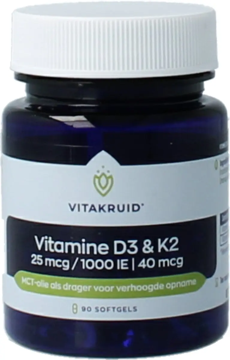 Vitakruid Vitamine D3 K2 90 Softgels - afbeelding 6 van 6