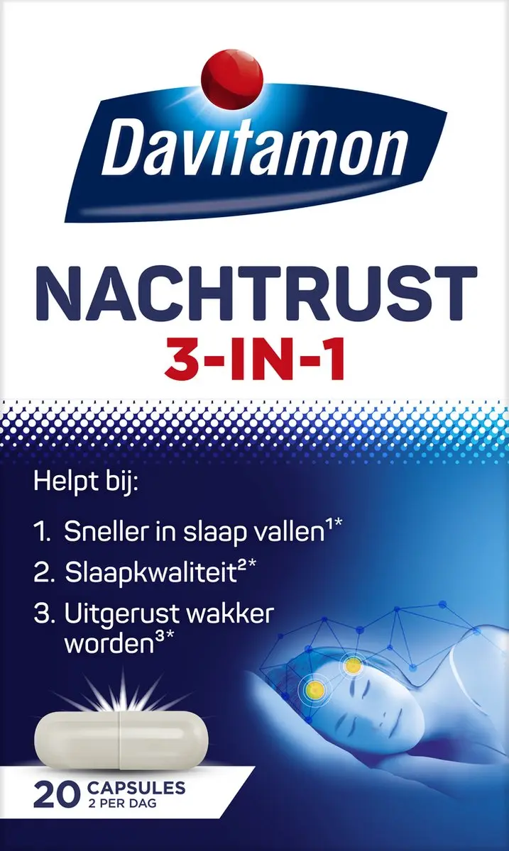 Davitamon Nachtrust 3-in-1 Voedingssupplement 20 Tabletten