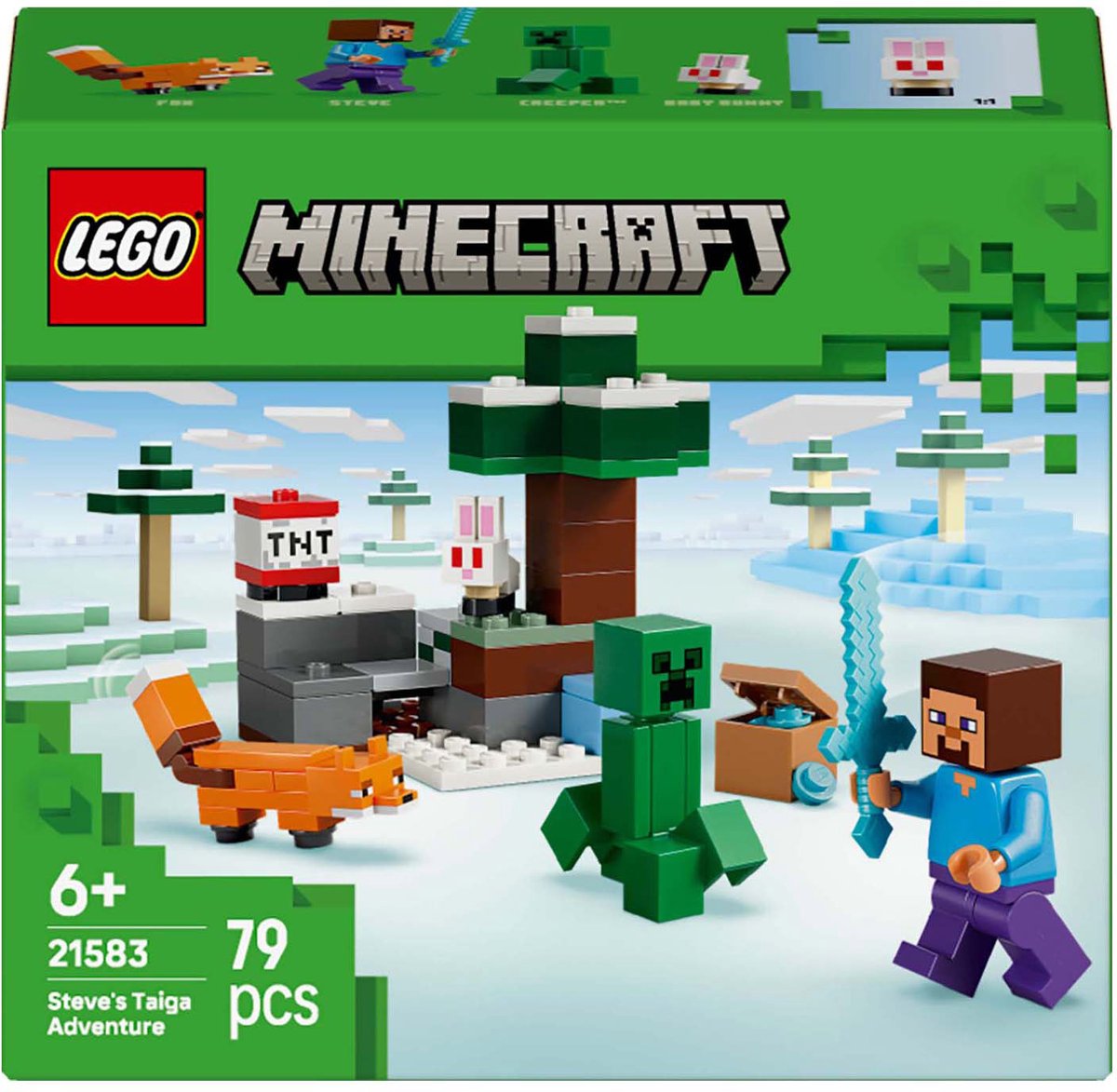 LEGO Minecraft Steve's Taiga-Avontuur Videogame Bouwpakket voor Kinderen - 21583
