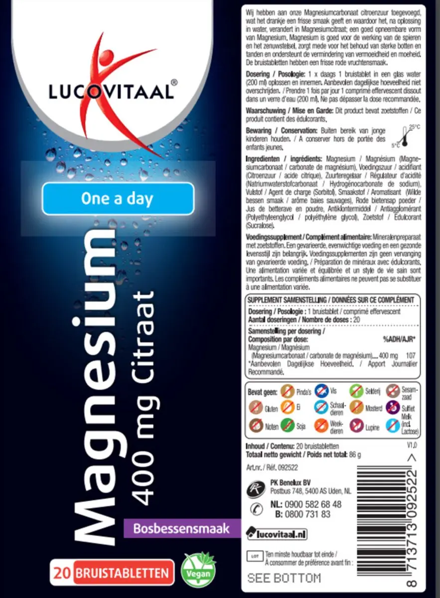 Lucovitaal Magnesium Citraat Bruistabletten - 40 tabletten