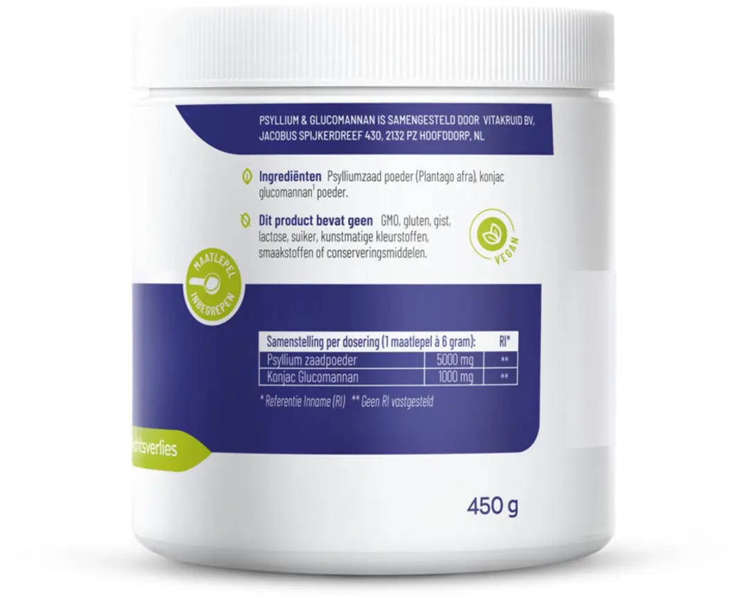 Vitakruid Psyllium & Glucomannan 450g