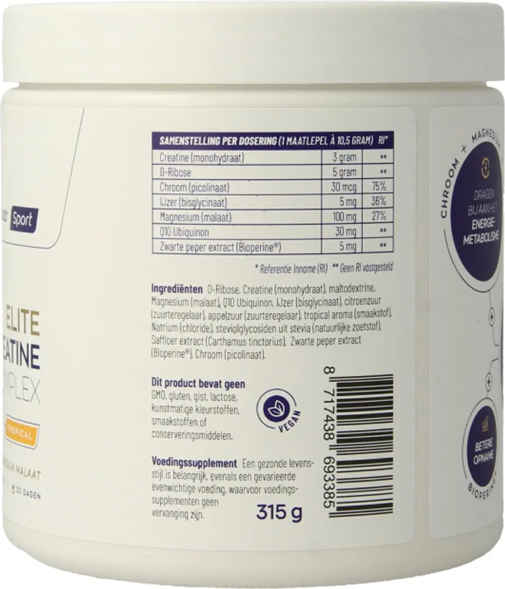 Vitakruid Elite Creatine Complex D-Ribose Q10 Magnesium 315g