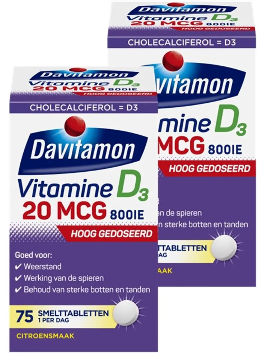 Davitamon Vitamine D3 Forte Smelttablet