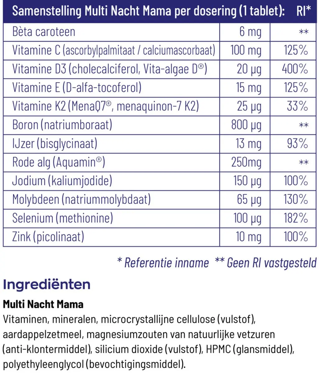 Vitakruid Multi Nacht Mama 30 Tabletten - afbeelding 6 van 6