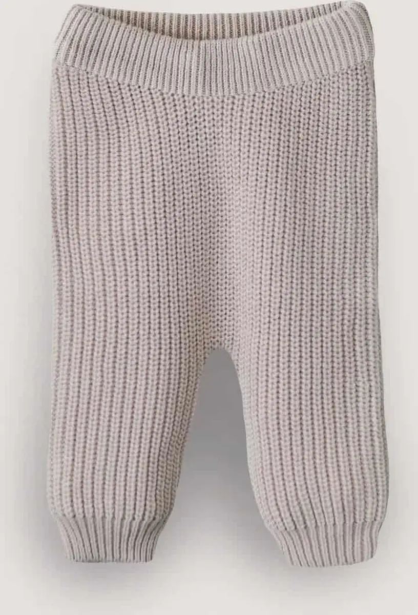 Mushie Baby Chunky Knit Pants Beige 0-3 maanden