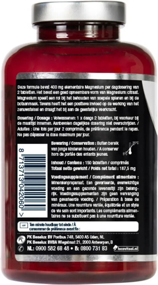 Lucovitaal Magnesium Citraat 400mg - 300 tabletten
